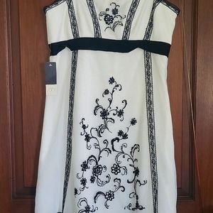 Size 10 Ann Taylor Loft white and black dress